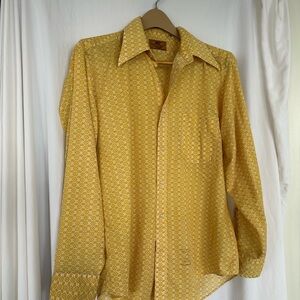 Van Heusen Yellow Geometric Men's Shirt